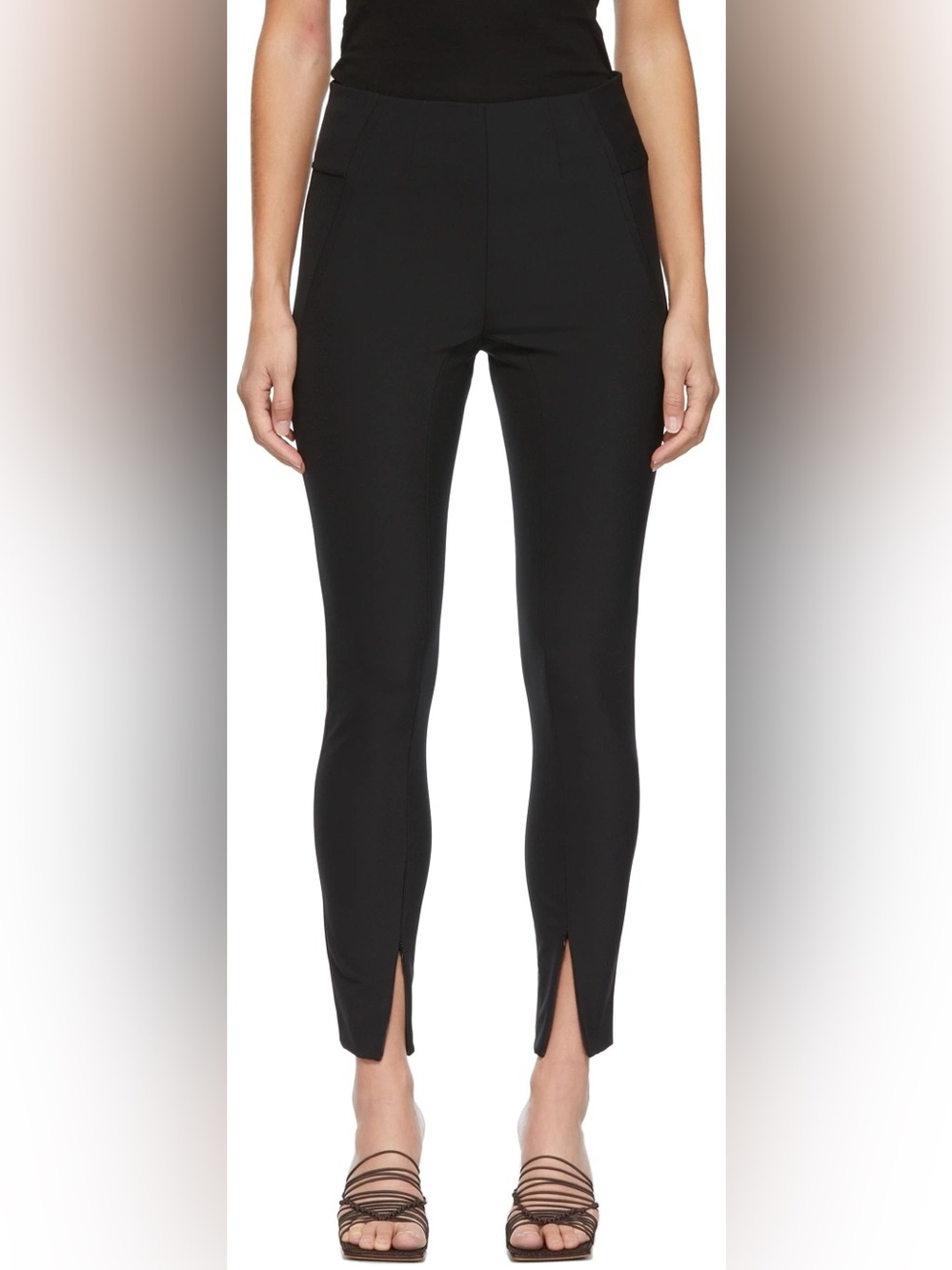 By Malene Birger Adanis Zippered Ankle Pants Black Stretch Skinny Trousers EU 36